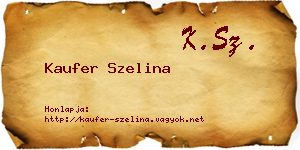 Kaufer Szelina névjegykártya